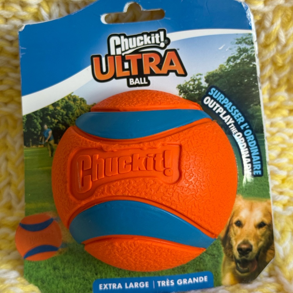 Ultra Ball Dog Toy Orange and Blue High Bounce